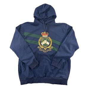 Polo Ralph Lauren Hoodie Sweatshirt Men's XLT Crest Double Pullover Navy